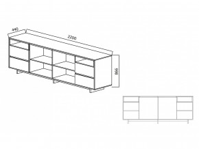 Комодино Moderno-2200 Ф6 в Новоуральске - novouralsk.magazinmebel.ru | фото - изображение 4