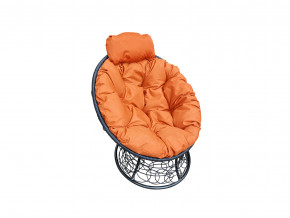 Кресло Папасан мини с ротангом оранжевая подушка в Новоуральске - novouralsk.magazinmebel.ru | фото