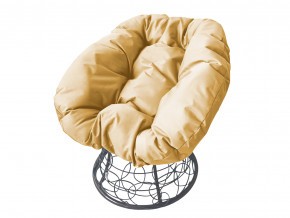 Кресло Пончик с ротангом бежевая подушка в Новоуральске - novouralsk.magazinmebel.ru | фото