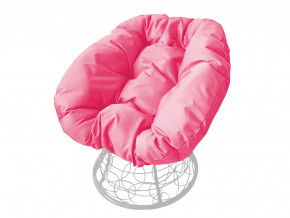 Кресло Пончик с ротангом розовая подушка в Новоуральске - novouralsk.magazinmebel.ru | фото