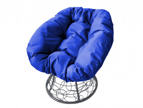 Кресло Пончик с ротангом синяя подушка в Новоуральске - novouralsk.magazinmebel.ru | фото