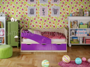 Кровать Бабочки 1600 Фиолетовый металлик в Новоуральске - novouralsk.magazinmebel.ru | фото