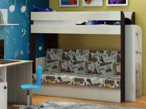 Кровать двухъярусная Карамель 75 венге ткань биг бен в Новоуральске - novouralsk.magazinmebel.ru | фото - изображение 1