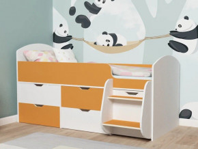 Кровать Малыш-7 белое дерево-оранжевый в Новоуральске - novouralsk.magazinmebel.ru | фото