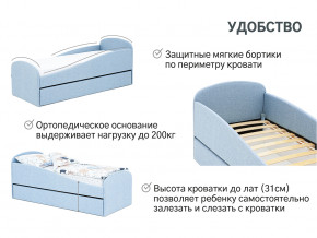 Кровать с ящиком Letmo небесный (рогожка) в Новоуральске - novouralsk.magazinmebel.ru | фото - изображение 14