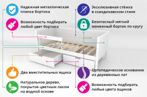 Кровать-тахта Svogen мягкая с ящиками и бортиком с фото белый/барашки в Новоуральске - novouralsk.magazinmebel.ru | фото - изображение 2